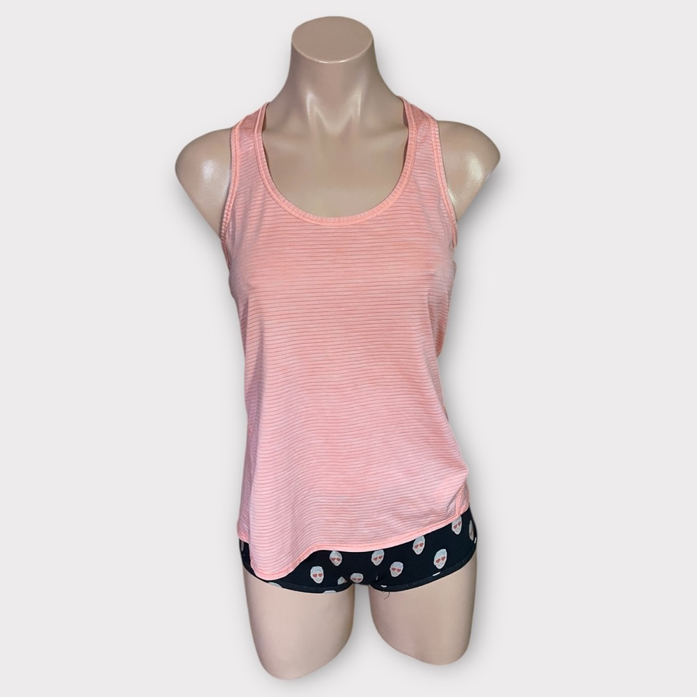 Athleta Women’s Small Coral Micro Striped Athletic Tank Top